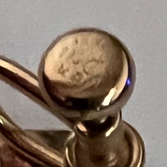 Vintage Van Dell 1/20 12K Gold Filled Blue Glass Floral Leaf Screw Back Earrings - Picture 5 of 5